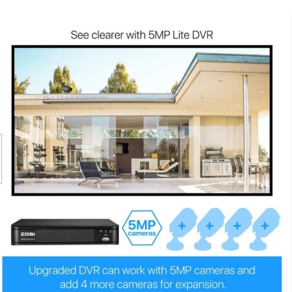 Zosi Wired Security Camera System w/ remote Indoor/Outdoor - Picture 8 of 11